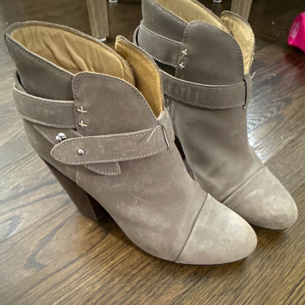 rag & bone Newbury Womens Gray Suede Ankle Boot Almond Toe Slip On Size 39